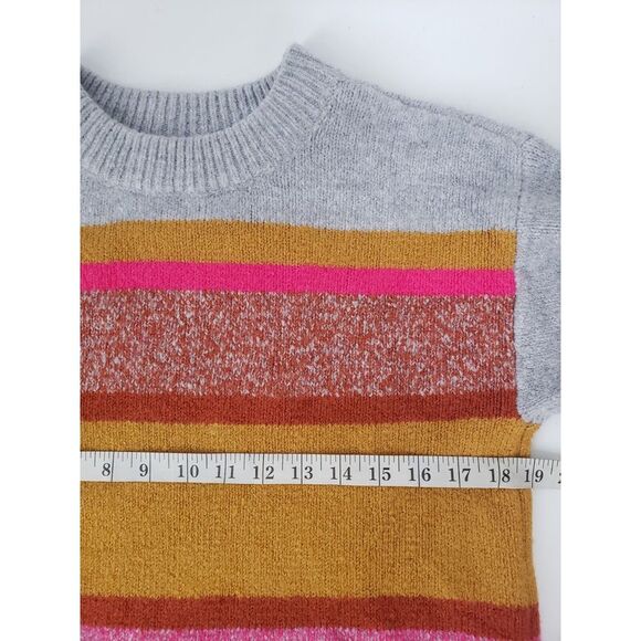 Lou & Grey Loft Sweater Fresh Color Pop Soft Knit Multi Stripe Crew Neck Size‎ S - Picture 8 of 10